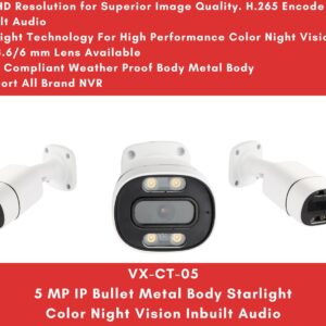 5 MP IP Bullet Metal Inbuilt Audio