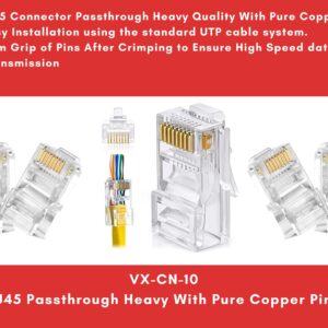 100 pc Rj45 Passthrough Connector