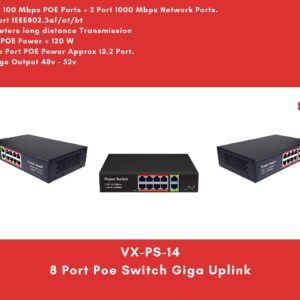 8 Port POE Switch With Giga Uplink With Realtek IC