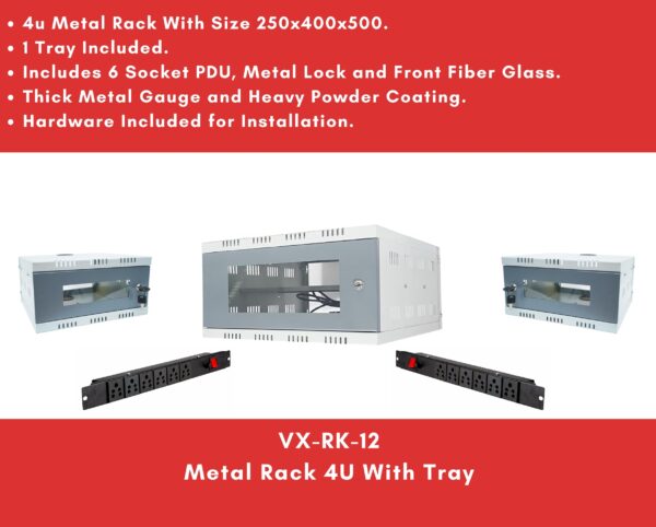 Metal Rack 4u With Fan And Tray