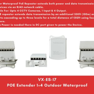 POE Extender 1+4 Outdoor Waterproof